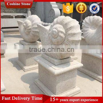 Garden Yellow Granite Statue With Shell Design photo-3