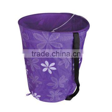 Folded and collapsible polyester mesh 190T large laundry basket