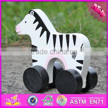 2017 New products animal toy wooden cars for kids W04A316