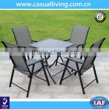 Outdoor portable folding party table and chair set metal garden furniture