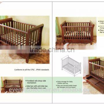 Solid Beech Wood Round Cot Wholesale Baby Cribs Full Size Bed photo-2