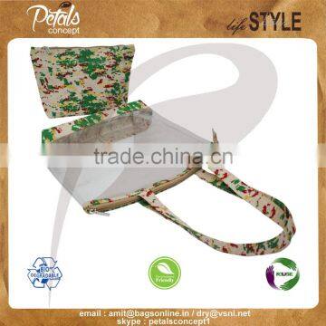 See Through PVC/ PP Laminated Juco Bag With Pouch photo-6