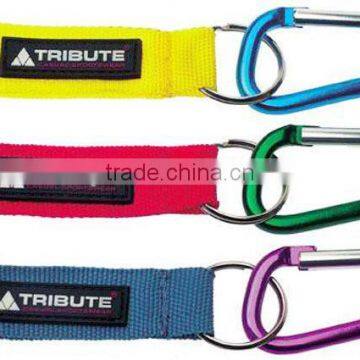 Short Polyester Lanyard With Mini Carabiner Clip