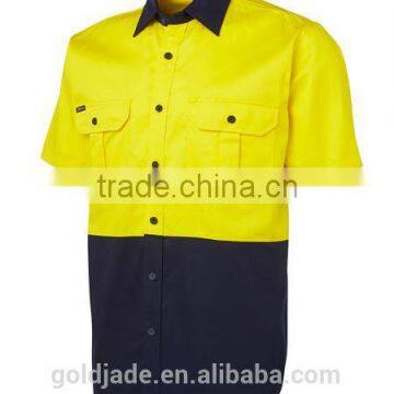 190gsm double pre-shrunk drill cotton hi vis work shirts