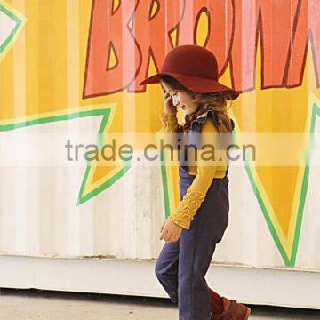 2017 Fashion Clothing for Children Girls Ruffle Jeans Jumpsuit photo-5