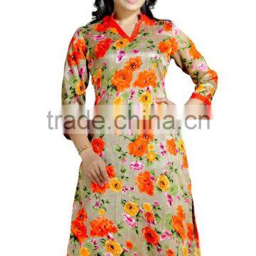 Jute Silk Digital Printed Glamour Styles Kurtis/fancy Kurti/kurta and Kurti photo-2