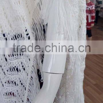 Wholesale Custom Fashion Apparel Woman Beautiful Wrap Front Cardigan Tassel Fringe Trim Designer Cardigan Sweater New Arrival photo-4