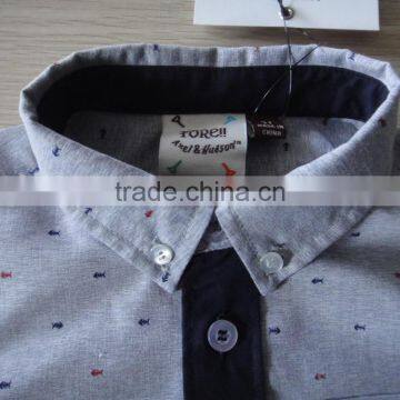 TC Fabric Printed Stand Collar Boys Shirt Long Sleeve photo-2