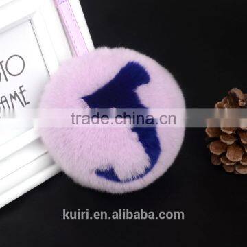 Factory Directly China Supplier Letter Pom Pom Ball Bag Accessory Fox/rabbit Fur Keychain photo-4