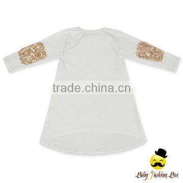 Autume And Winter Kids Blouses Breathable 100% Cotton Plain White Long Sleeve Baby Gir Dress Blank Top Shirt photo-2