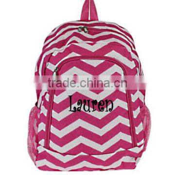 Girls Zig Zag Personalized Chevron Canvas Backpack Monogrammed