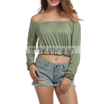 Women Blouse Off-Shoulder 2017 Fashion Casual Blouse & Top For Wholesale photo-2