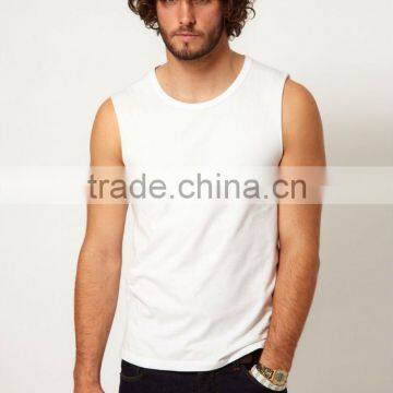 Bound Scoop Neck Sleeveless White T-Shirts