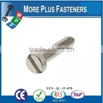 Made in Taiwan Micro Slotted Nickel Plated Brass Stainless Steel Head Slotted Machine Screw