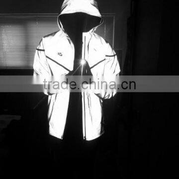 3m clear PVC vinyl reflective rain coat with reflective tape