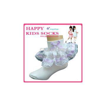Korea Cute Lace Children\'s Kids Dancing Socks Breathability Princess Socks photo-3