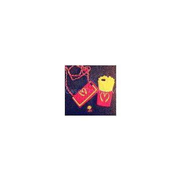 Custom Slim Red McDonald Chips Silicone Cell Phone Case For Iphone4 / 4S