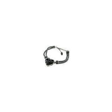 Eco-friendly Rhinestone OEM Ladies / Womens Stainless Steel Bracelets Jewelry With Charms BR442-1 Fo