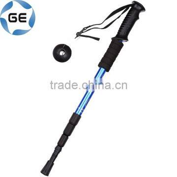 High Quality Rubber Grip 4 Sections Telescopic Trekking Pole Outdoor Walking Alpenstock 6061 Aluminium Alloy Hiking Stick photo-4