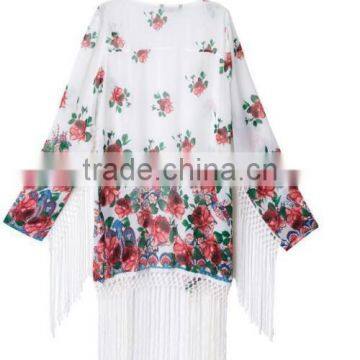 Tassel Kimono Cardigan Tops beach summer cloth