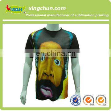 Round Neck 100% Polyester Wholesale Customize Scrawl Dye Sublimation Printing Tee Shirts photo-4