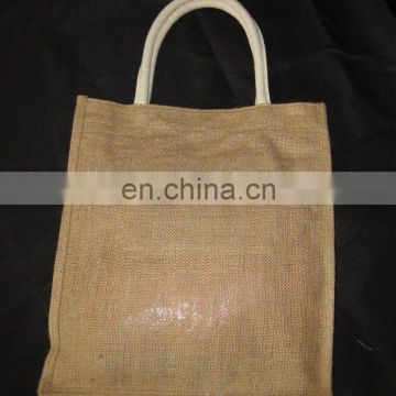 Jute bag with canvas handles