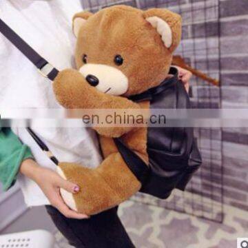 Custom wholesale girls stuffed plush teddy bear toy bag