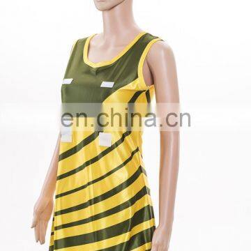Custom Polyester Netball Dresses ,sublimation Printed Yellow Netball Dress photo-2