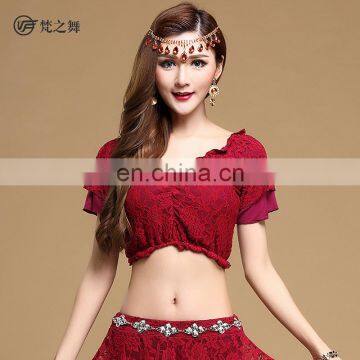 S-3094 Nice quality sexy lace women belly dance top clothes