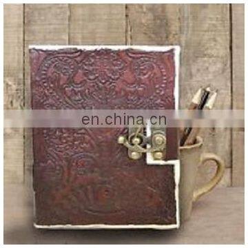 Vintage Leather Journal Diary Sketchbook Notebook Handmade Vintage Lock Closer