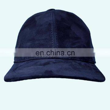 Real Suede Leather Snapback Baseball Cap Black Navy Blue