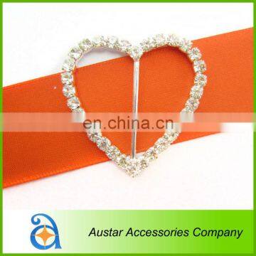 HEART Diamante Rhinetone Buckle,Crystal Invitation Ribbon Slider buckle Wedding Chair Sash