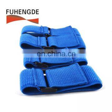 Multipurpose Blue High Elasticity Hook and Loop Securing Straps With buckle