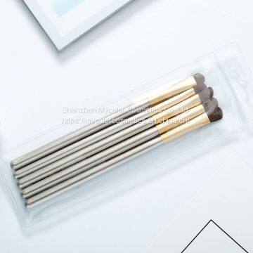 Hot 5pcs Horsehair Portable High Quality Makeup Brush Eyeshadow Brush Nose Contouring Brush Blending Brush OEM Customized photo-4