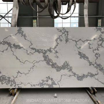 Artificial calacatta white quartz slabs