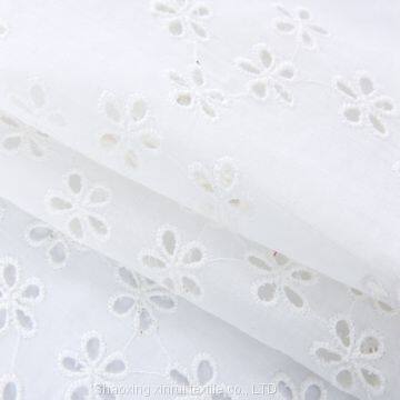 wholesale white cotton fabrics cord embroidered lace fabric for garment