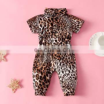 Children's Leopard Print Sling Romper Jumpsuit