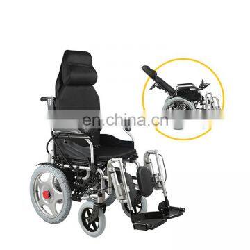 Topmedi Foldable Motor Automatic Reclining High Back Wheelchair for elderly