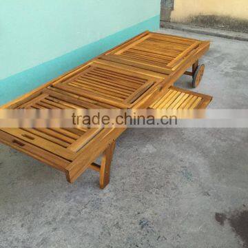 LOWEST PRICE - Acacia Sun Lounger With Table - Sun Lounger With Cushion - Pool Furniture photo-2