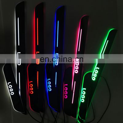 Led Door Sill Plate Strip moving light door scuff for ford everest multi colors with remote switch voice control