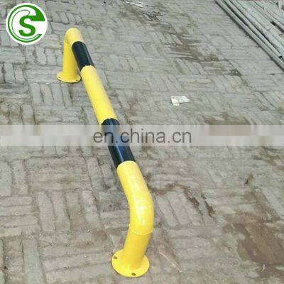 Galvanized steel tube car stopper for garage metal steel car parking wheel stopper