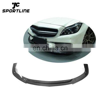 B Style Carbon Fiber Front Bumper Lip for Mercede s Ben z CLS-Class W218 CLS63 AMG 15-17