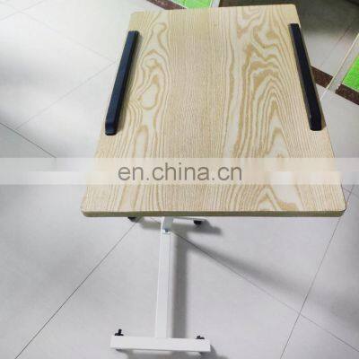 Good Quality Movable Bedside Desk Height Adjustable Overbed Dining Table for Hospital photo-4