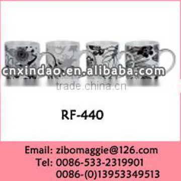 Hot Sale Flower Designed 11oz Ceramic Daily Used Tea Cups with Wholesale Price