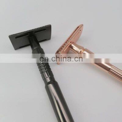 Female 10cm Gun Black Personalized Closed Comb Safety Razor With Tiwn Blade photo-4