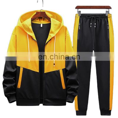 Custom brand men's spring and autumn casual bomber jacket plus size sports 2-piece jogging suit custom hoodie M-4XL