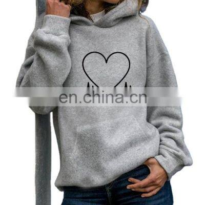 Wholesale customization Women's sweater Casual and comfortable Long sleeve printing Hooded Loose movement