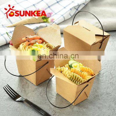 Disposable paper take away noodle box with lid