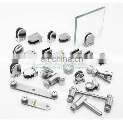 High quality new design stainless steel stair handrail d shape glass panel clamp