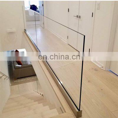 aluminum u channel glass frameless railing for staircase u channel balcony glass balustrade stair railing